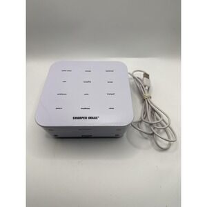 Sharper Image White Noise Sound Machine Sleep Relax Renew USB White Desk Timer